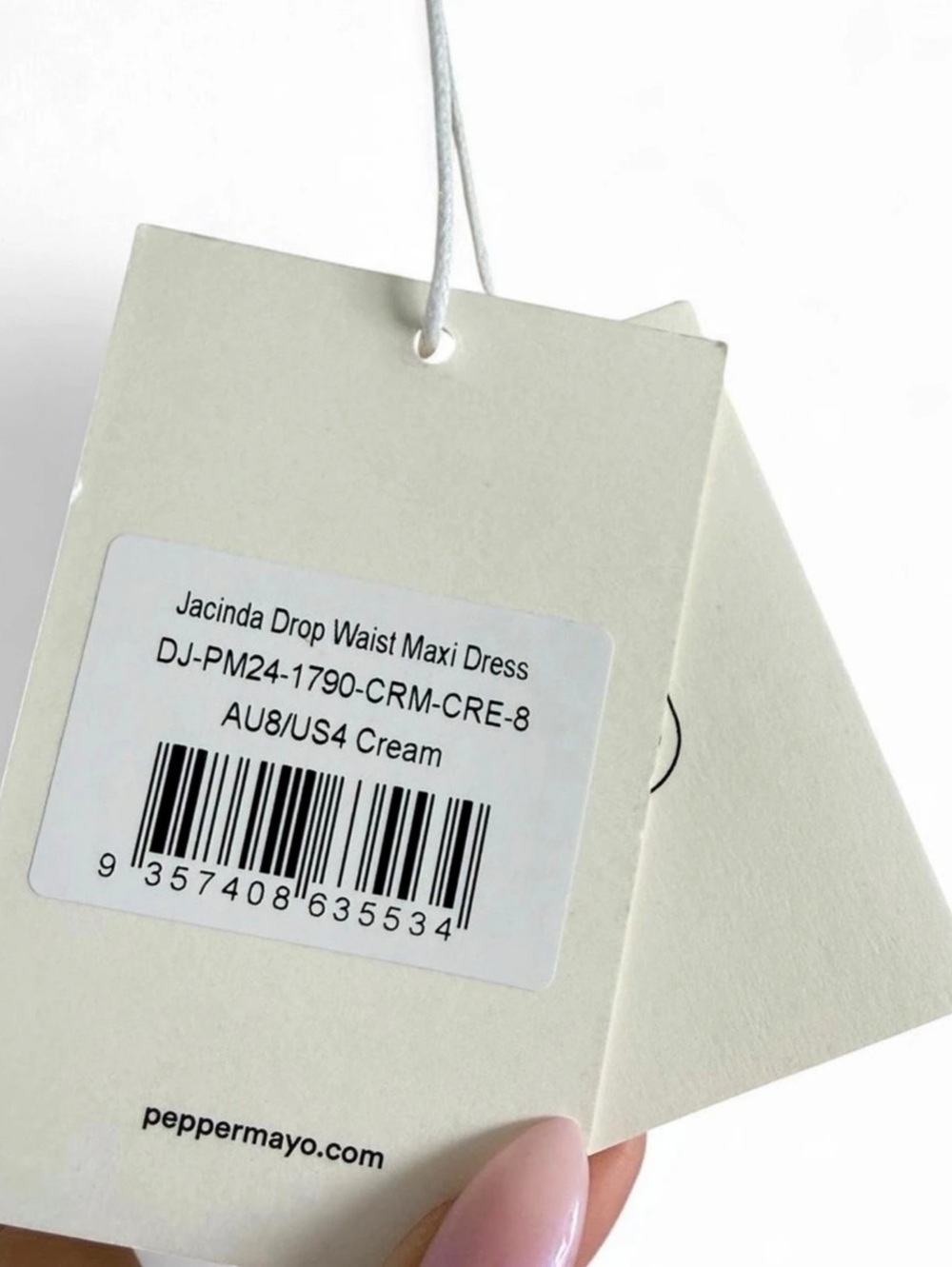Peppermayo Jacinda Drop Waist Maxi Dress Cream US 4 NWT - Picture 4 of 4